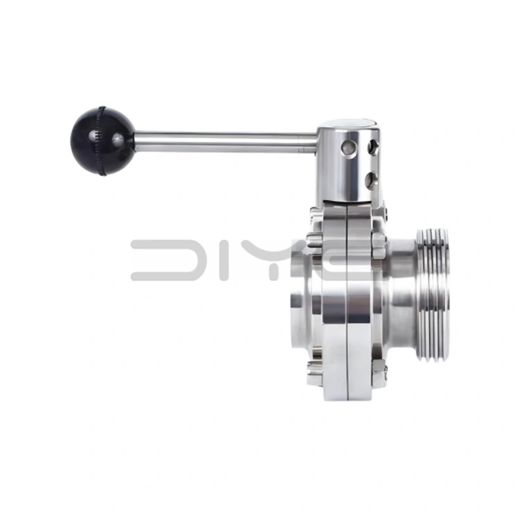 Válvula borboleta com rosca de solda sanitária